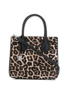 Michael Michael Kors Medium Leopard Print Mercer Tote - Black