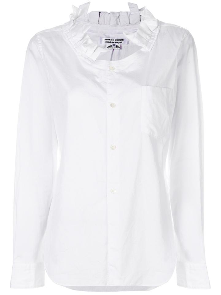 Comme Des Garçons Comme Des Garçons Ruffled Round Neck Shirt - White