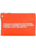Calvin Klein 205w39nyc Embroidered Text Clutch Bag - Yellow & Orange