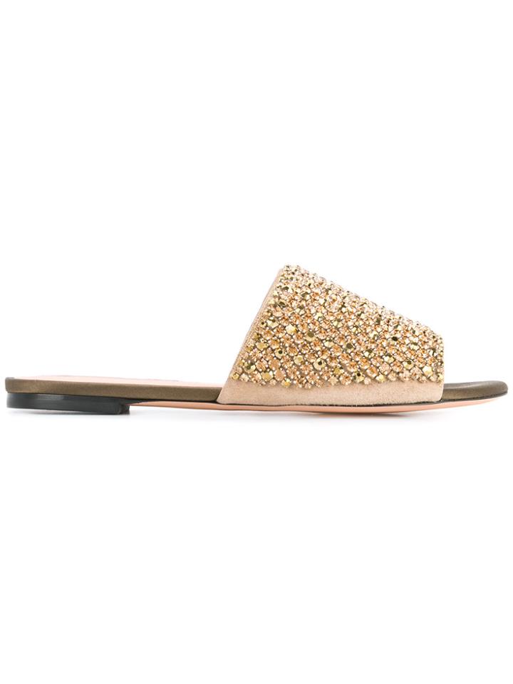 Rochas Embellished Strap Sandals - Yellow & Orange