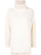 Venroy Cashmere Roll Neck Jumper - White