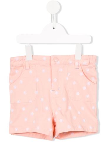 Margherita Kids - Embroidered Denim Shorts - Kids - Cotton/spandex/elastane - 5 Yrs, Toddler Girl's, Pink/purple