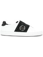 Philipp Plein Studded Cross-panel Sneakers - White
