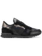 Valentino Camouflage Rockrunner Sneakers - Black