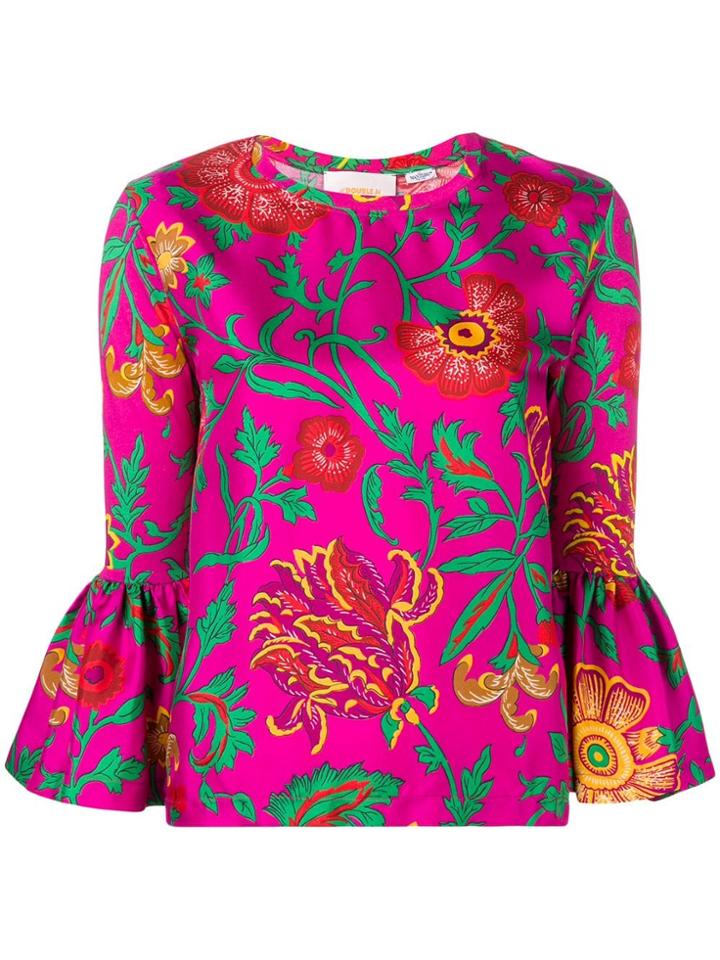 La Doublej Floral Print Top - Pink