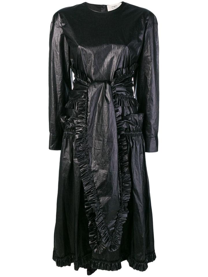 Ports 1961 Faux Leather Dress - Black