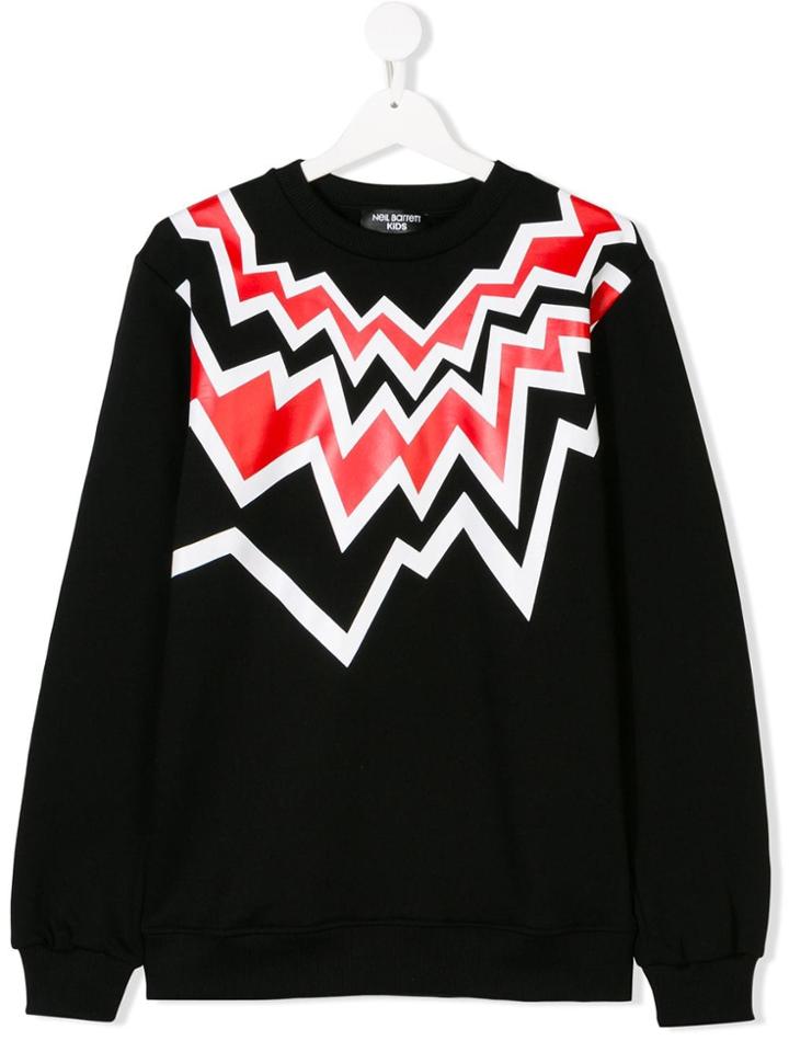 Neil Barrett Kids Teen Bolt Print Sweatshirt - Black
