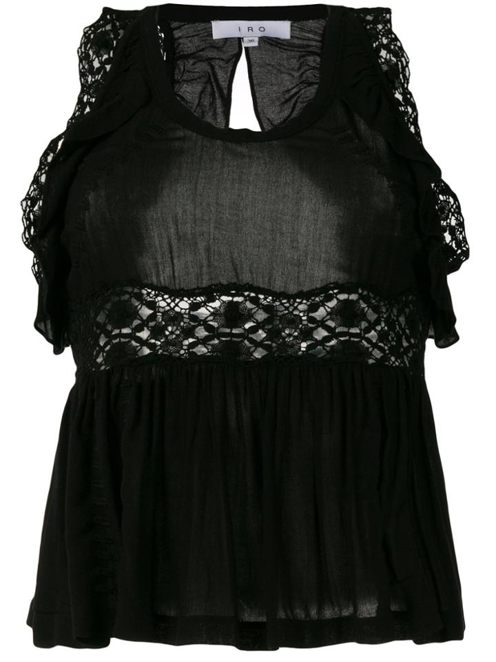 Iro Crochet And Frill Detailed Blouse - Black