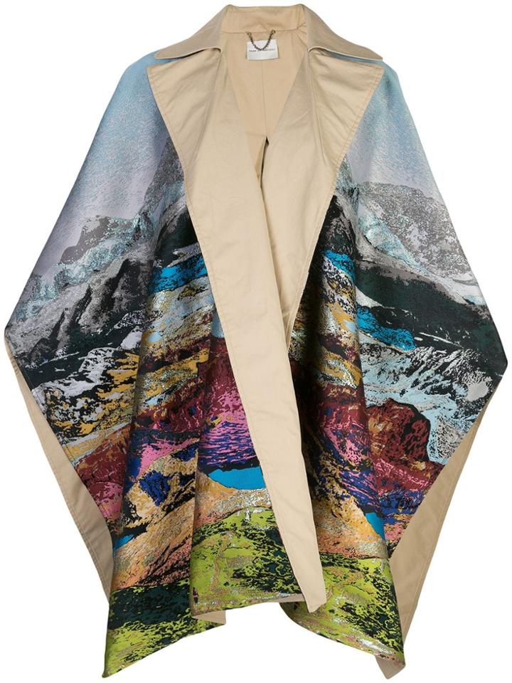 Mary Katrantzou Show Cape Coat - Blue
