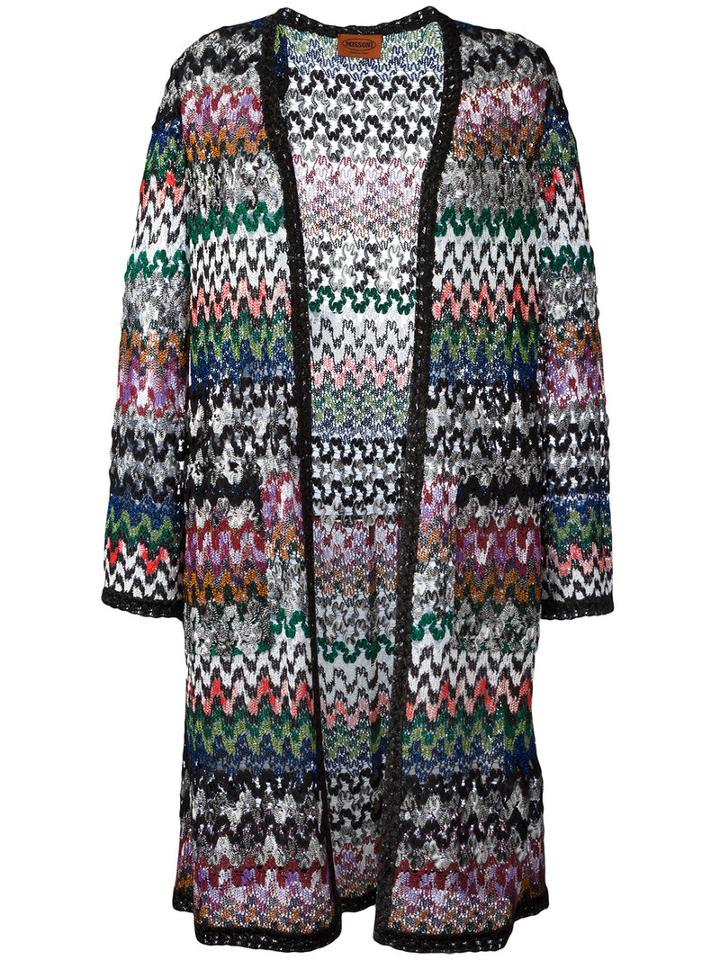 Missoni Zigzag Cardi-coat, Women's, Size: 40, Polyester/cupro/viscose
