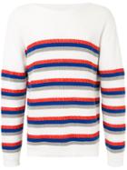 Coohem Retro Border Knitted Top - White
