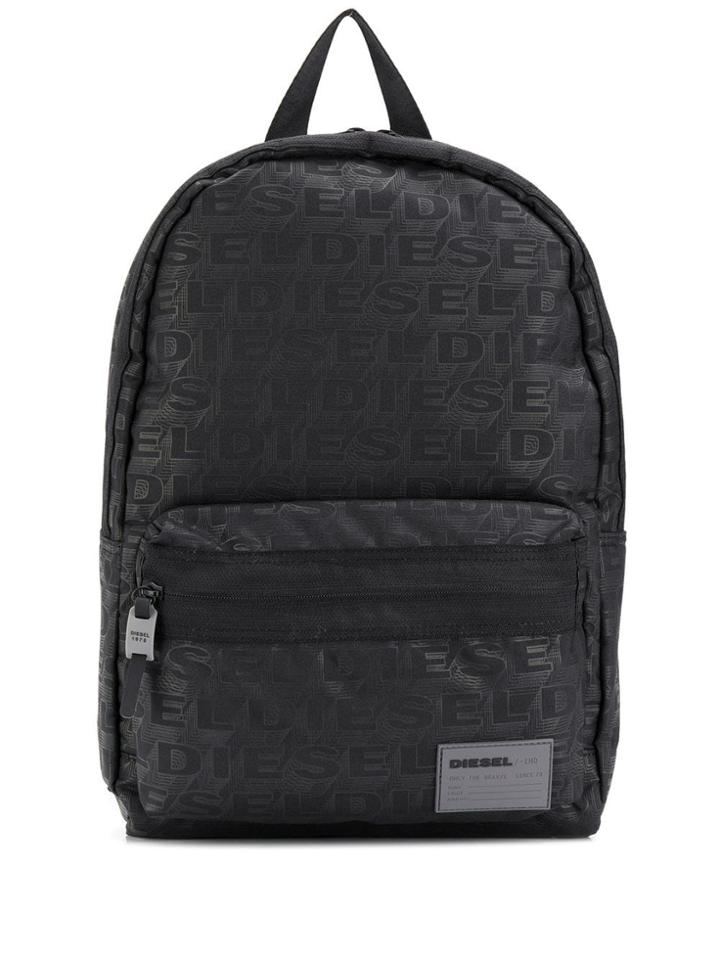 Diesel All-over Logo Backpack - Black