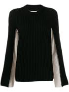 Maison Margiela Two-toned Ribbed Jumper - Black