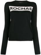 Rochas Logo Print Fine Knit Jumper - Black