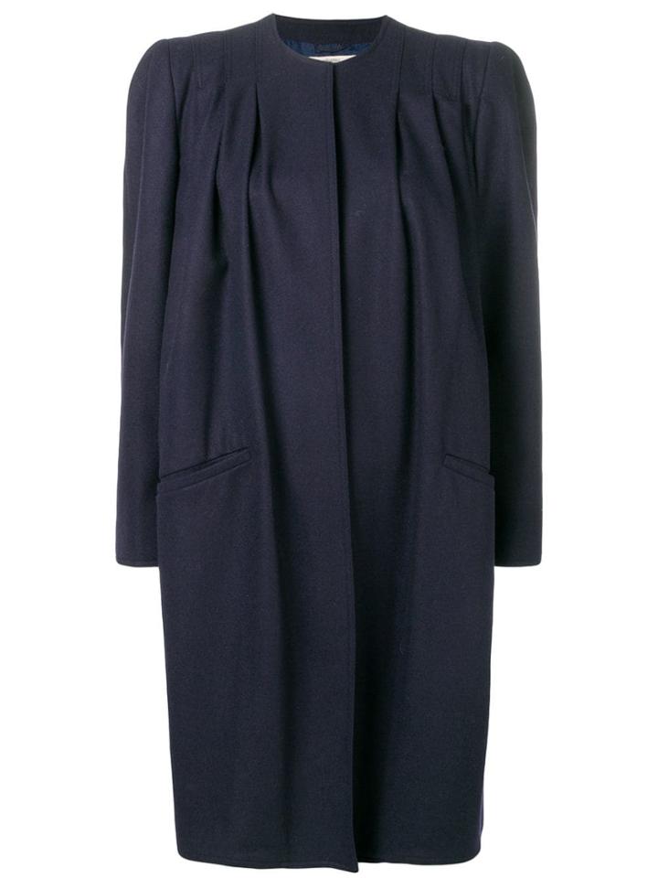 Valentino Vintage 1980's Structured Midi Coat - Blue