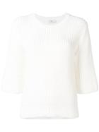 Closed Cable Knit Top - White