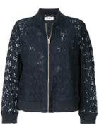 Muveil Star Lace Bomber Jacket - Blue