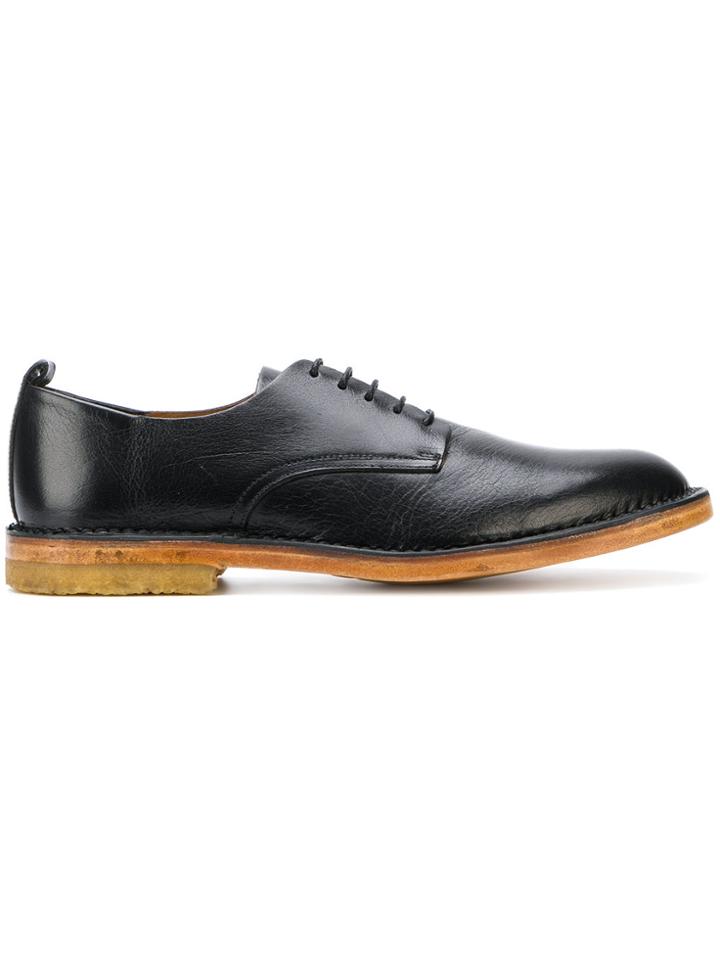 Buttero Contrast Sole Lace-up Shoes - Black
