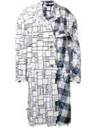Thom Browne Clear Sequin Supersized Chesterfield - White