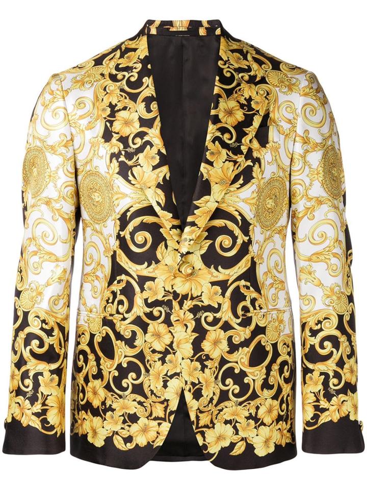 Versace Baroque Print Blazer - White