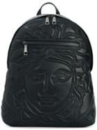 Versace Embossed Medusa Logo Backpack - Black