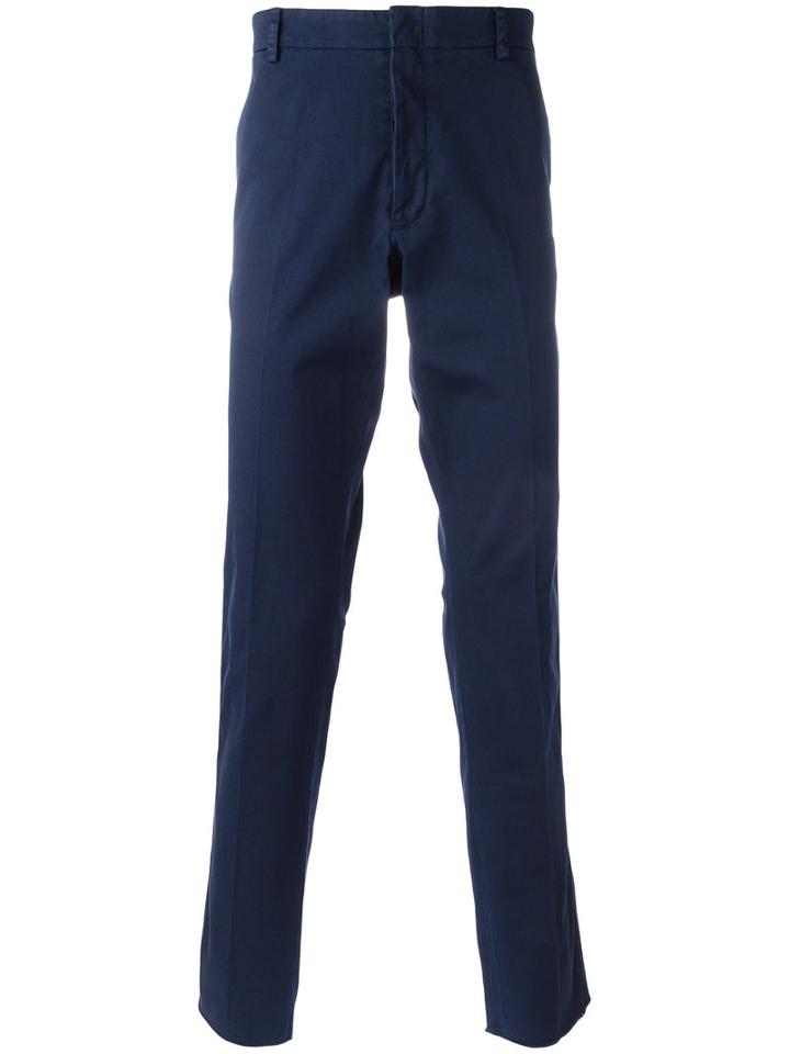 Valentino Straight-leg Trousers, Men's, Size: 44, Blue, Cotton/spandex/elastane/polyester