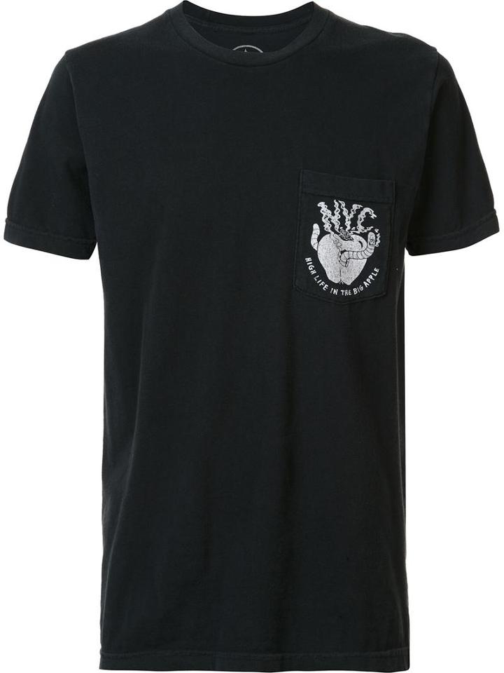 Local Authority Ny Apple Pocket T-shirt, Adult Unisex, Size: Large, Black, Cotton
