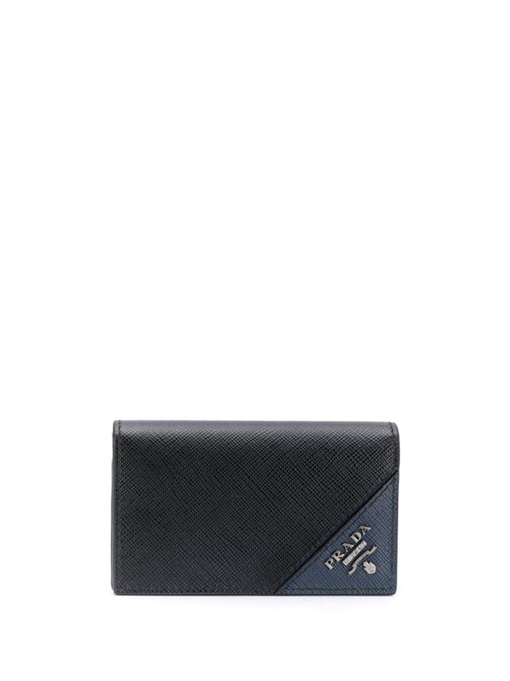 Prada Leather Logo Card Holder - Black