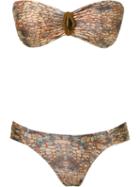 Brigitte Embellished Print Bandeau Bikini Set