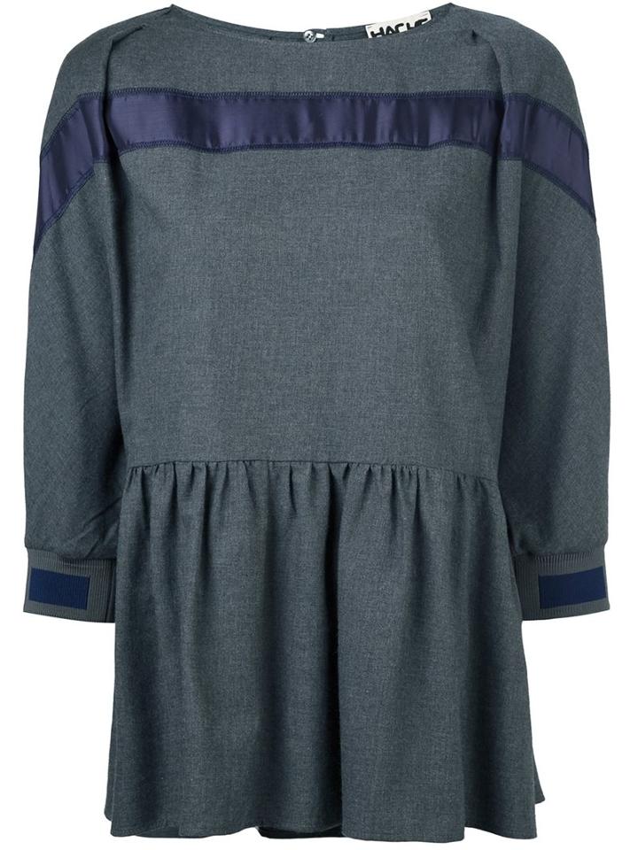 Hache Three-quarter-sleeve Peplum Top