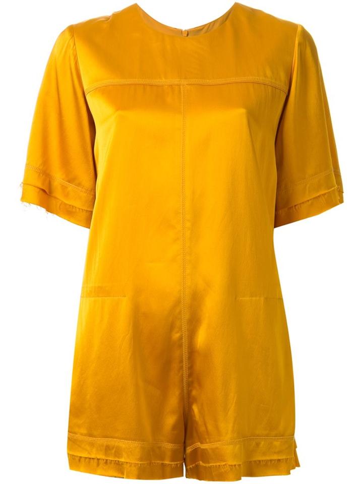 Manning Cartell Frayed Edge Boxy Playsuit, Women's, Size: 6, Yellow/orange, Viscose