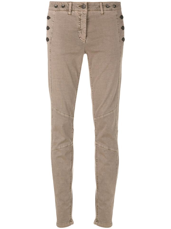 Luisa Cerano Panelled Skinny Jeans - Brown