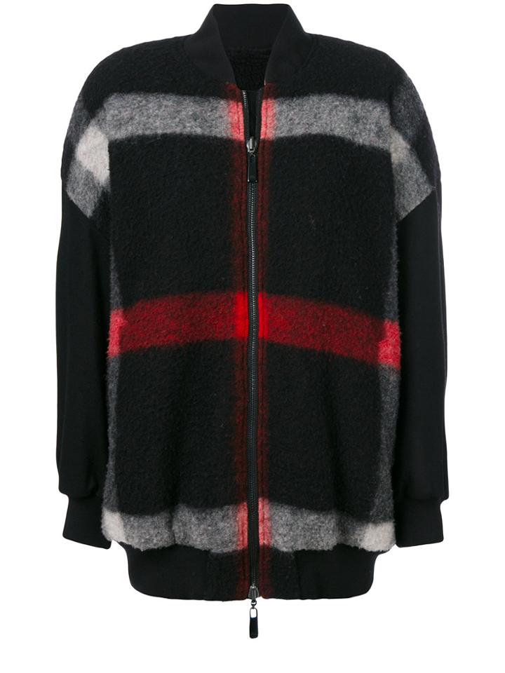 Marcelo Burlon County Of Milan Checked Bomber Jacket - Black
