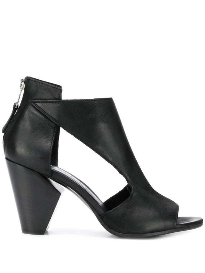 Strategia Open-toe Booties - Black