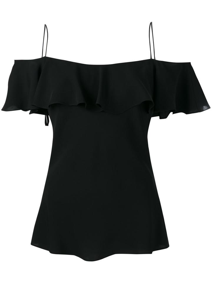 Proenza Schouler Off-shoulder Ruffle Top, Women's, Size: 6, Black, Acetate/viscose