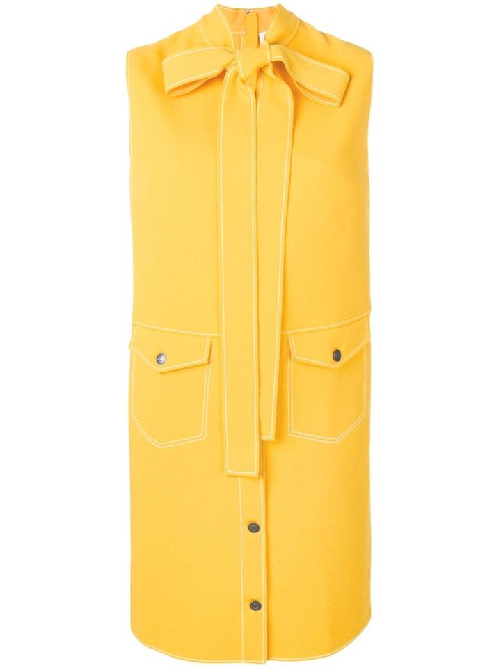 Msgm Sleeveless Shirt-styled Dress - Yellow
