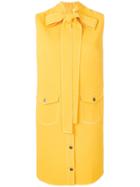 Msgm Sleeveless Shirt-styled Dress - Yellow