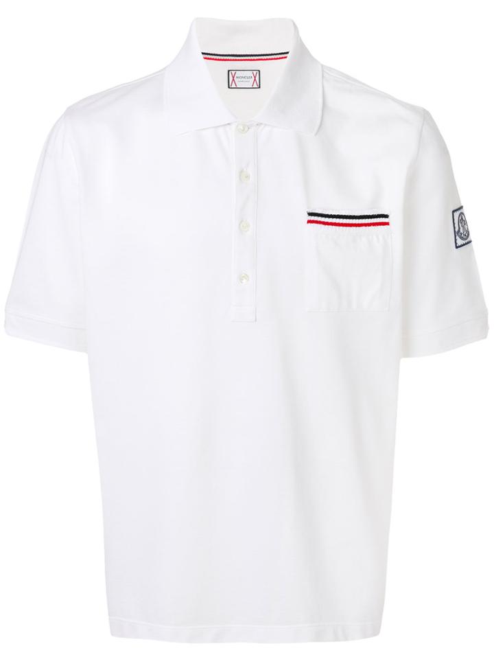 Moncler Gamme Bleu Striped Pocket Polo Shirt - White