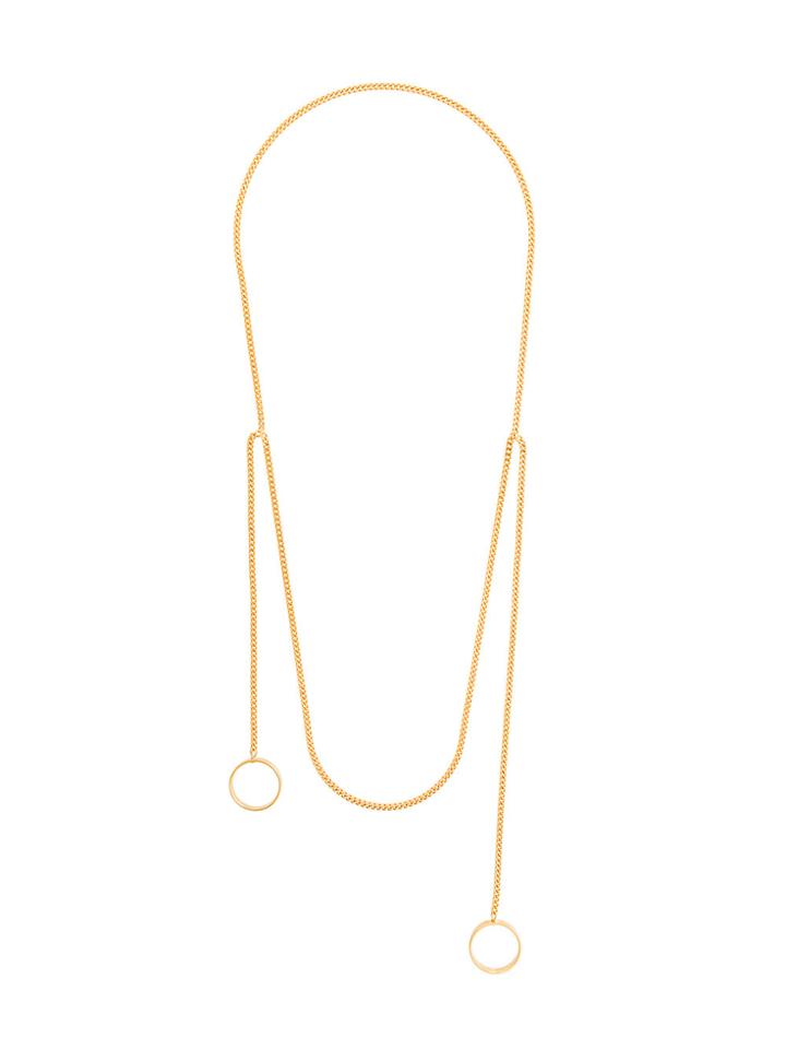 Jil Sander Asymmetric Ring Chain Necklace - Metallic