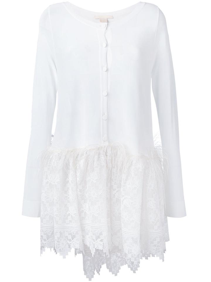 Antonio Berardi - Lace Trim Cardigan - Women - Rayon - 40, White, Rayon