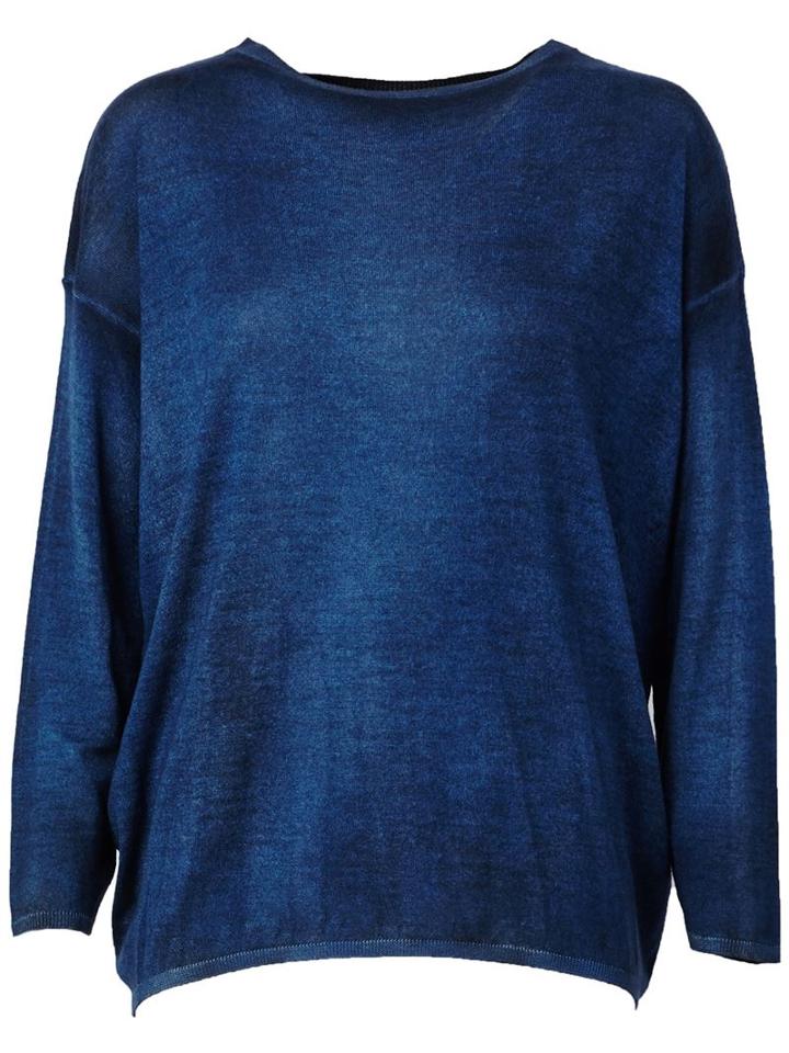 Avant Toi Crew Neck Sweater, Women's, Size: Small, Blue, Silk/cashmere