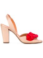 Chie Mihara Red Ruffle Sandals - Nude & Neutrals