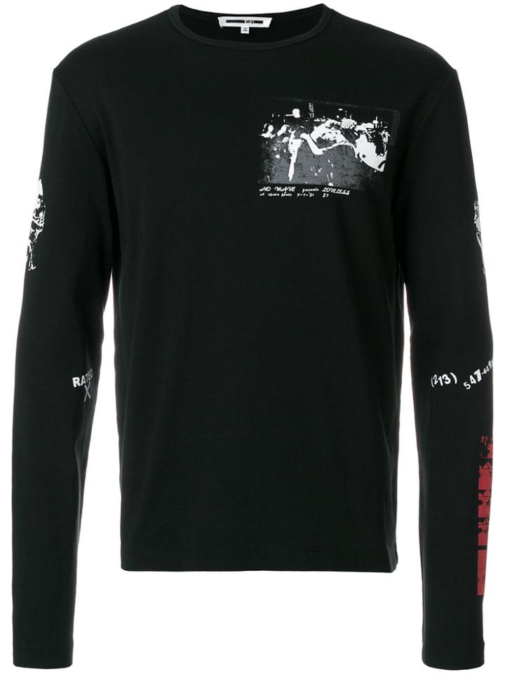 Mcq Alexander Mcqueen Printed Long Sleeve T-shirt - Black