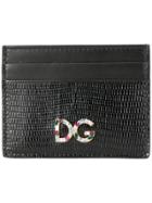 Dolce & Gabbana Crystal Logo Card Holder - Black