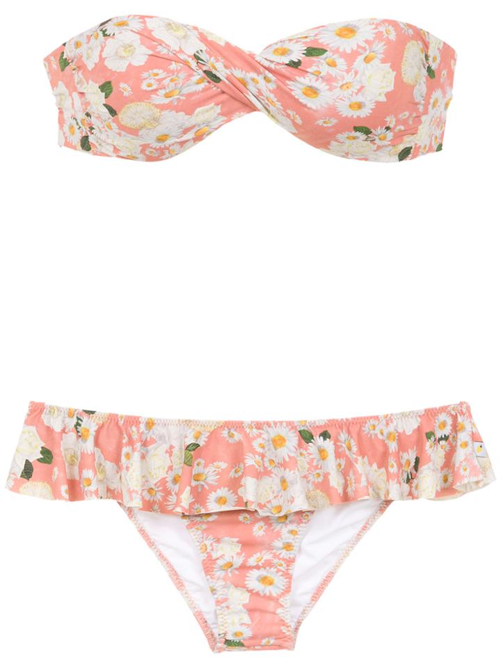 Isolda Babado Floral Bikini Set - Pink & Purple