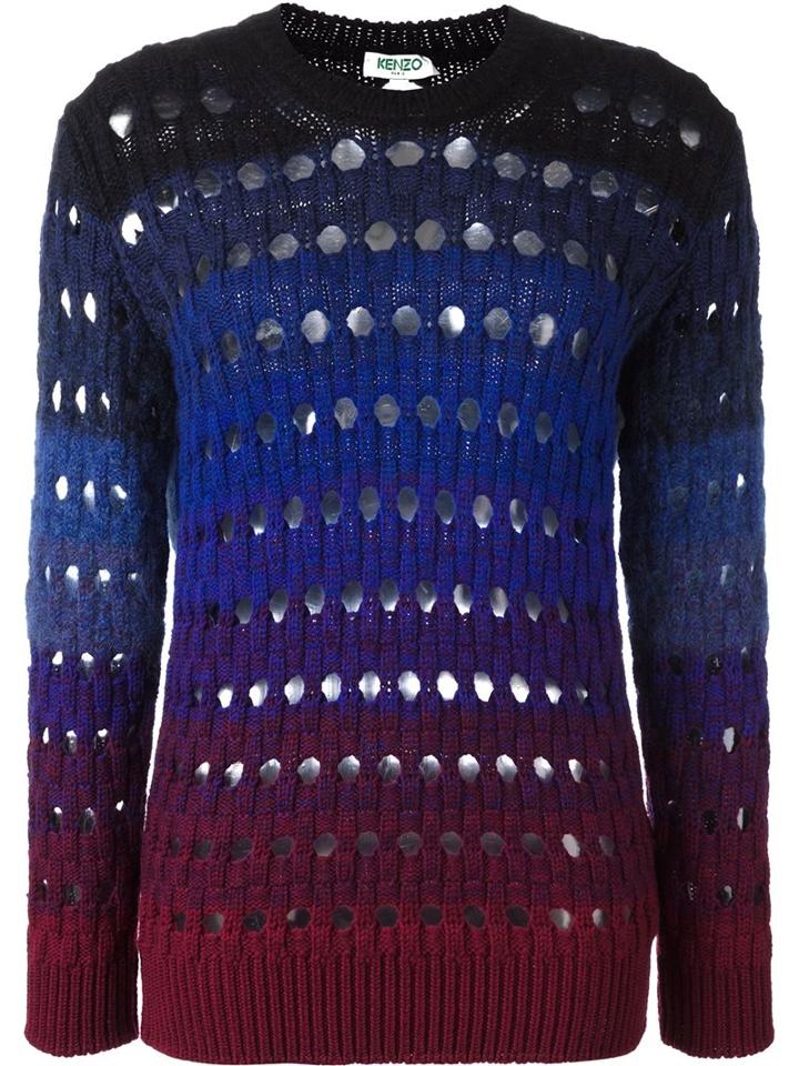 Kenzo 'tie And Dye' Jumper, Women's, Size: Small, Blue, Mohair/wool/polyimide