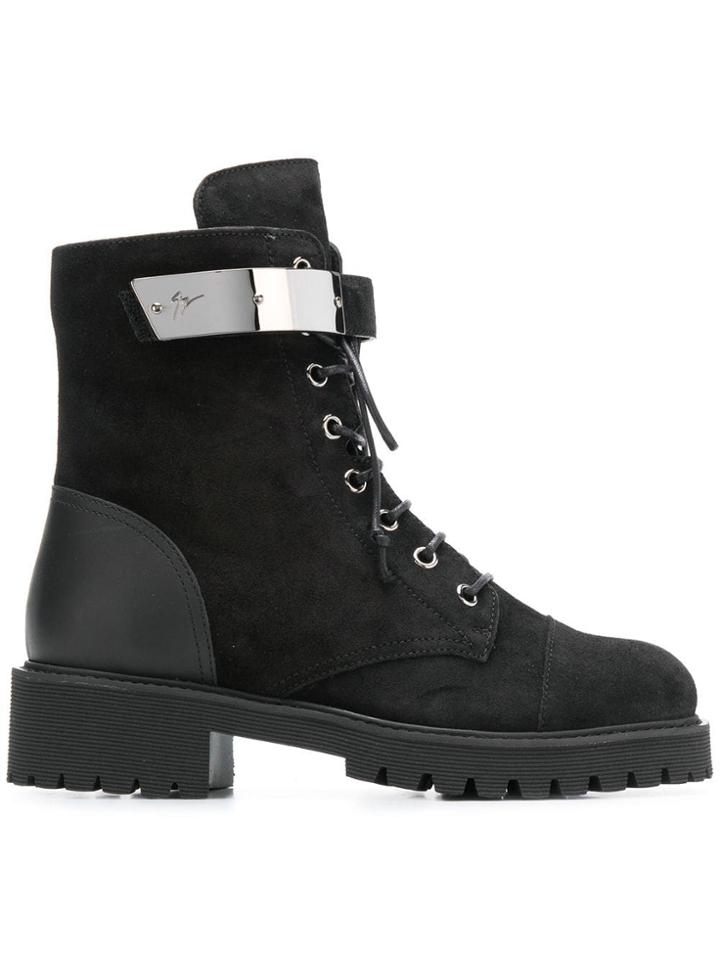 Giuseppe Zanotti Design Regan Lace Up Boots - Black