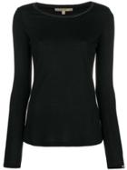Patrizia Pepe Stitched Collar T-shirt - Black