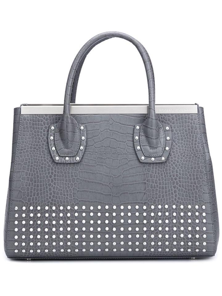 Thomas Wylde Studded Tote, Women's, Grey, Calf Leather