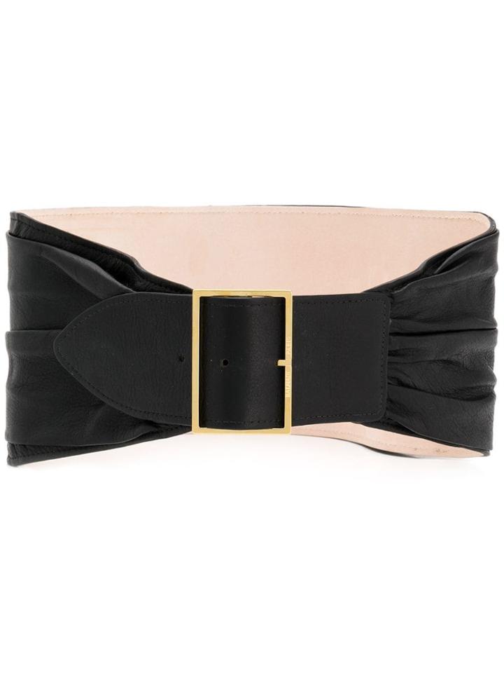 Balmain Ruched Oversized Waist Belt - Black